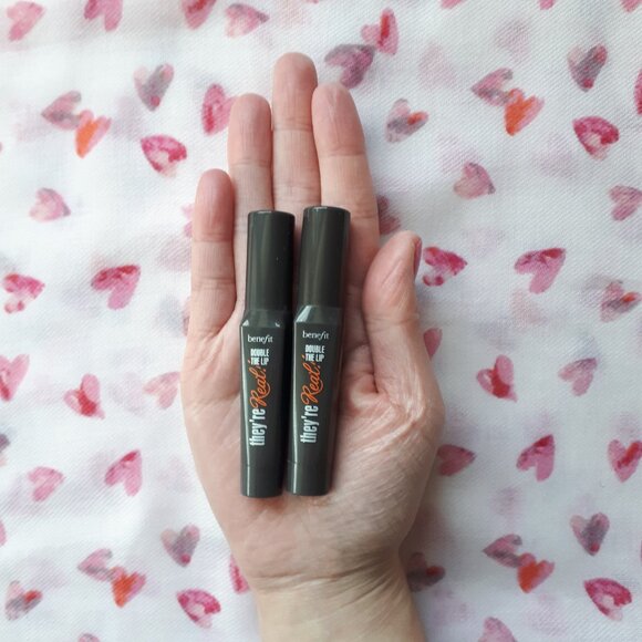 2/$20 Benefit Cosmetics: They're Real! Double The Lip mini bundle - Pink Thrills - Picture 9 of 13